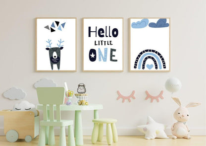 Set of three scandi nursery prints