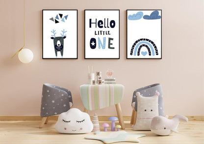 Set of three scandi nursery prints